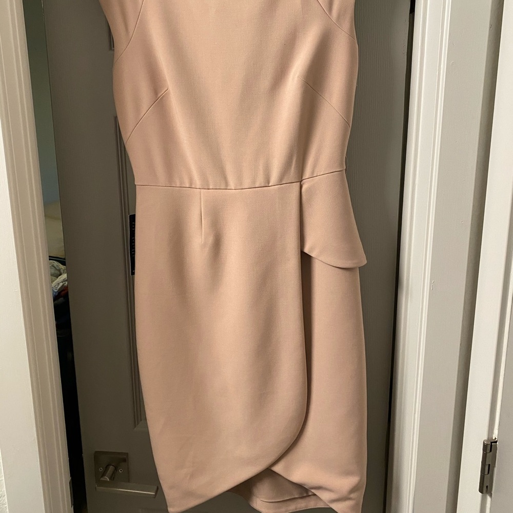 Pink square neck dress